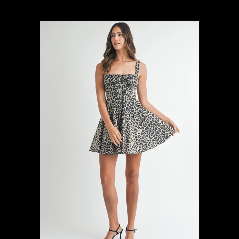 MARBLE Leopard Print Dress - Black and Cream